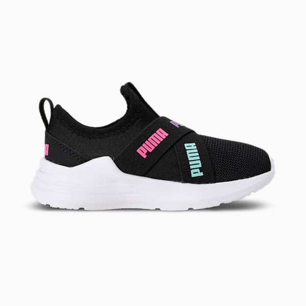 PUMA Wired RUN Babies' Slip-on Shoes, Puma Black-Luminous Pink-Purple Glimmer, extralarge-IND