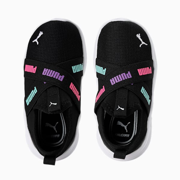 PUMA Wired RUN Babies' Slip-on Shoes, Puma Black-Luminous Pink-Purple Glimmer, extralarge-IND