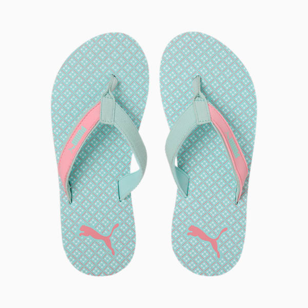 PUMA Gracy Women's Flip Flops, Mist Green-Peony-Puma White, extralarge-IND