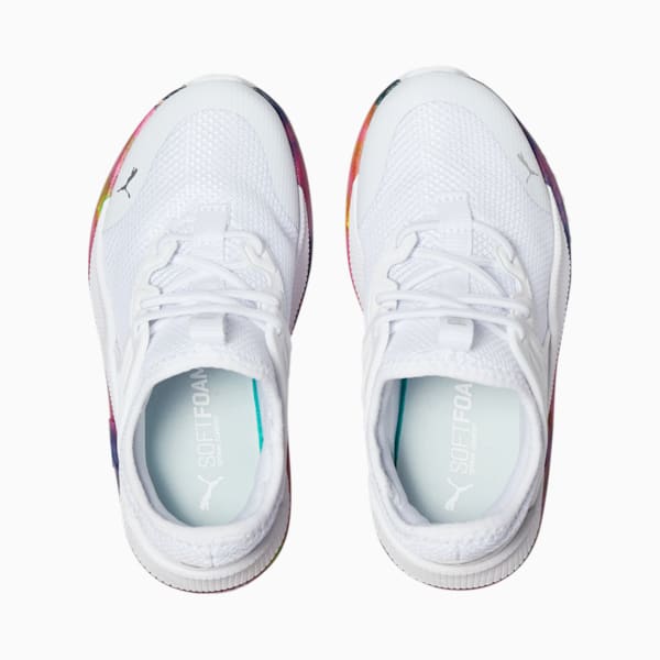 Pacer Future Tie-Dye Pop Little Kids' Shoes, Puma White-Puma Silver-ULTRA MAGENTA, extralarge