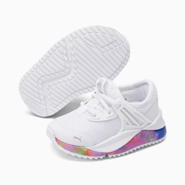 Pacer Future Tye-Dye Pop Toddlers' Shoes, Puma White-Puma Silver-ULTRA MAGENTA, extralarge