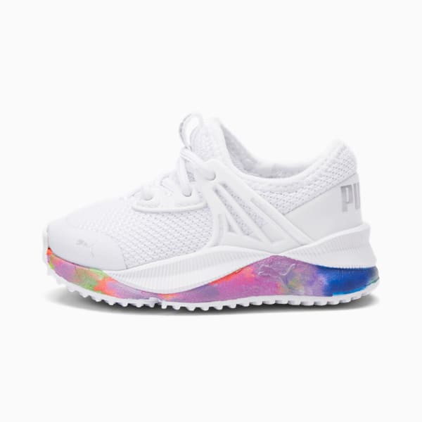 Pacer Future Tye-Dye Pop Toddlers' Shoes, Puma White-Puma Silver-ULTRA MAGENTA, extralarge