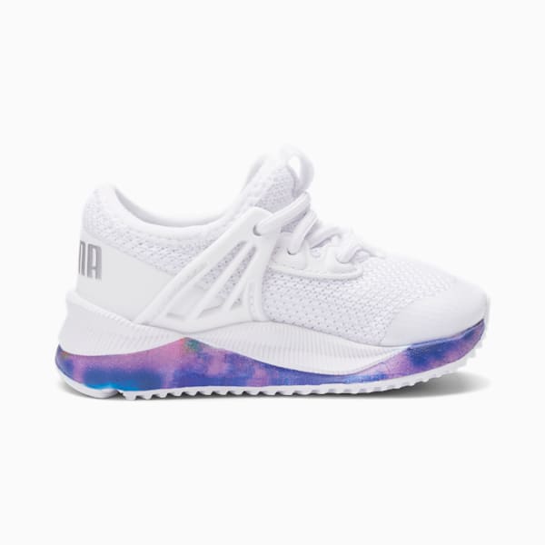 Pacer Future Tye-Dye Pop Toddlers' Shoes, Puma White-Puma Silver-ULTRA MAGENTA, extralarge