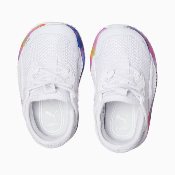 Pacer Future Tye-Dye Pop Toddlers' Shoes, Puma White-Puma Silver-ULTRA MAGENTA, extralarge