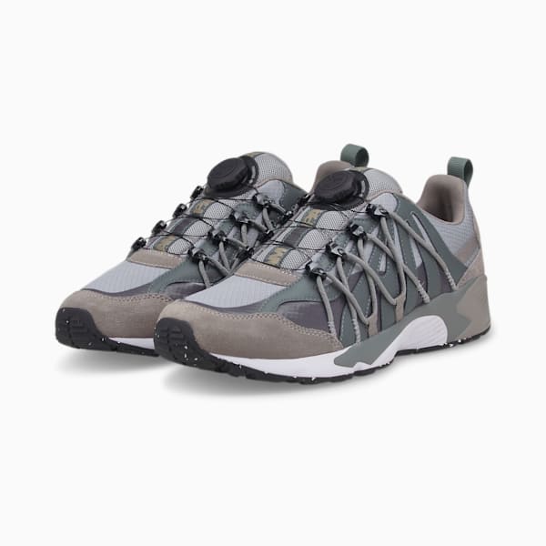 ユニセックス PUMA x PERKS AND MINI プリベイル ディスク レザー スニーカー, Puma Black, extralarge-JPN
