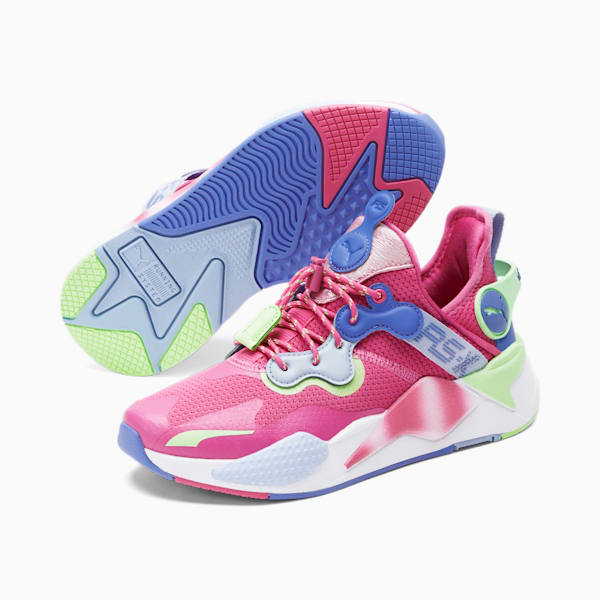 RS-X T3CH HM Women's Sneakers, SHOCKING PINK-Baja Blue-Serenity, extralarge