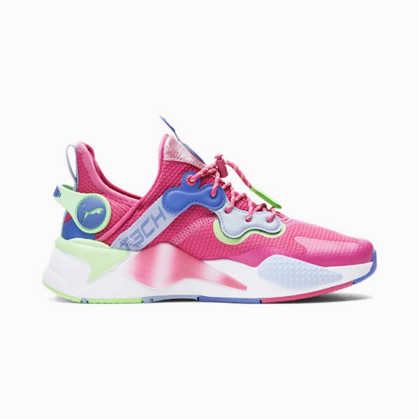 RS-X T3CH HM Women's Sneakers, SHOCKING PINK-Baja Blue-Serenity, extralarge