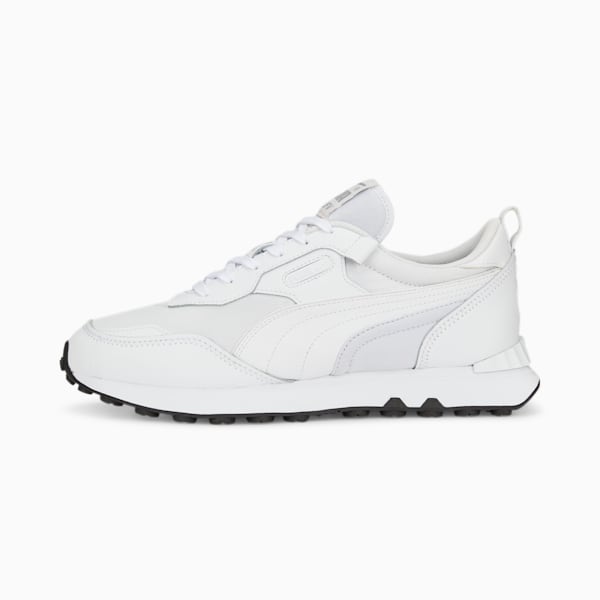 Rider FV Leather Sneakers, Puma White-Puma Black, extralarge-IND