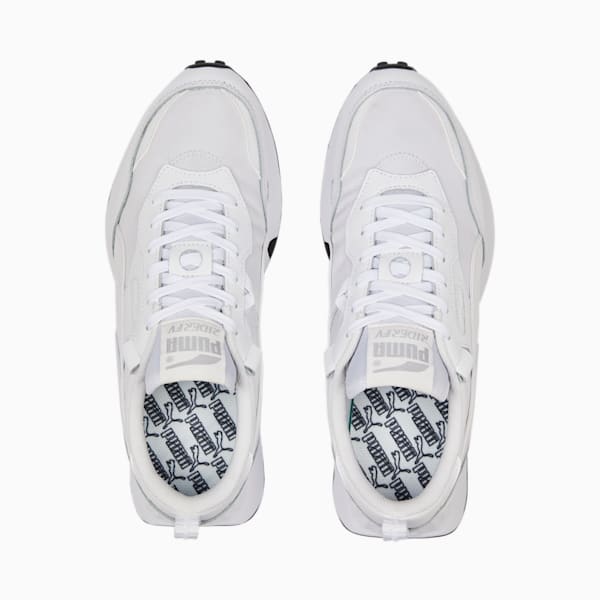Rider FV Leather Unisex Sneakers, Puma White-Puma Black, extralarge-IND