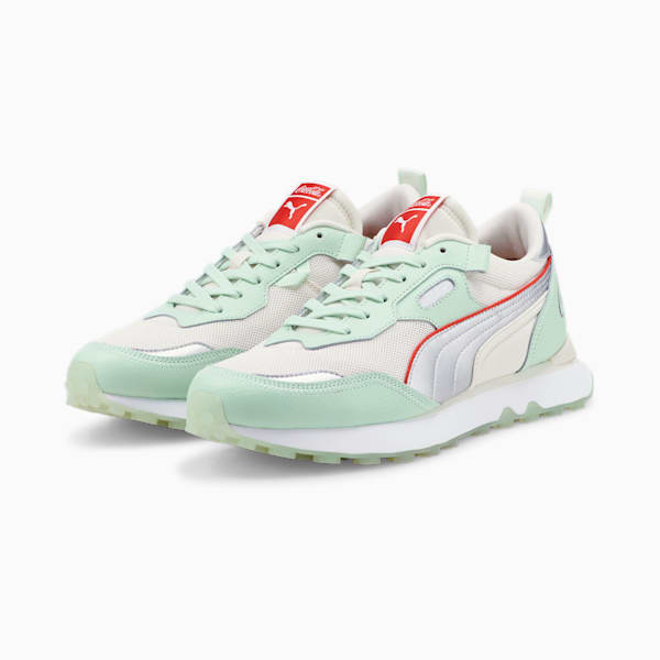 PUMA x COCA-COLA Rider FV Limited-Edition Sneakers, Gossamer Green-Puma Silver, extralarge