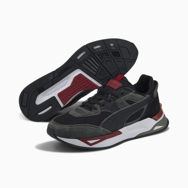Mirage Sport Earth Tones Sneakers, PUMA Black-Strong Gray-Team Regal Red, extralarge-IND