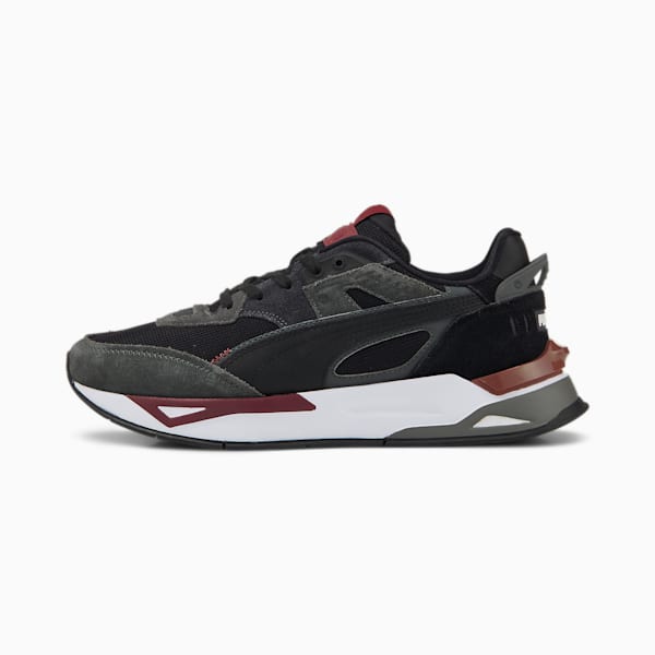 Mirage Sport Earth Tones Unisex Sneakers, PUMA Black-Strong Gray-Team Regal Red, extralarge-IND