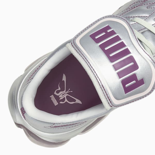Zapatos deportivos PUMA x DUA LIPA Cell Dome King Metallic para mujer, Puma Silver-Byzantium-Pink Lady
