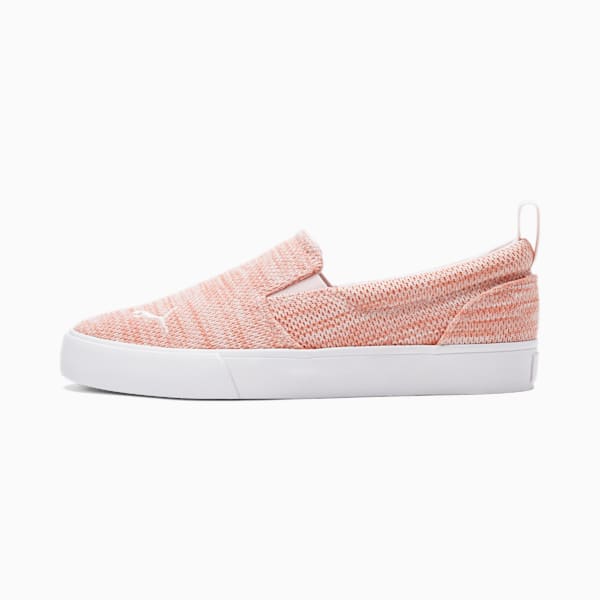 Bari Slip-On Comfort Knit Women's Sneakers, Rosette-Chalk Pink, extralarge