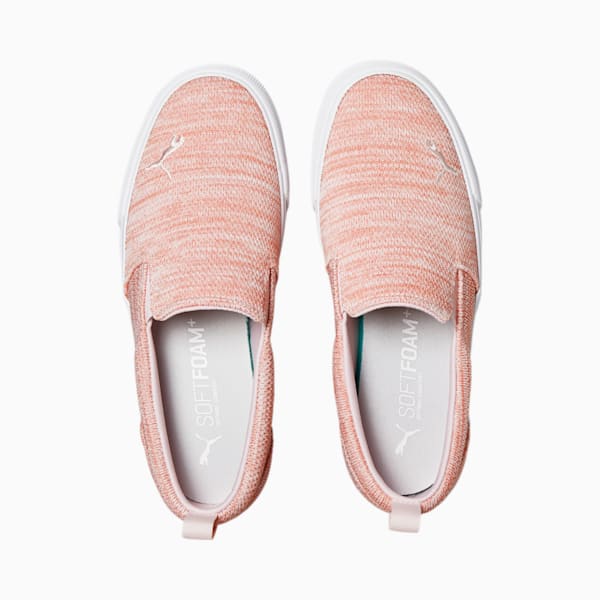 Bari Slip-On Comfort Knit Women's Sneakers, Rosette-Chalk Pink, extralarge