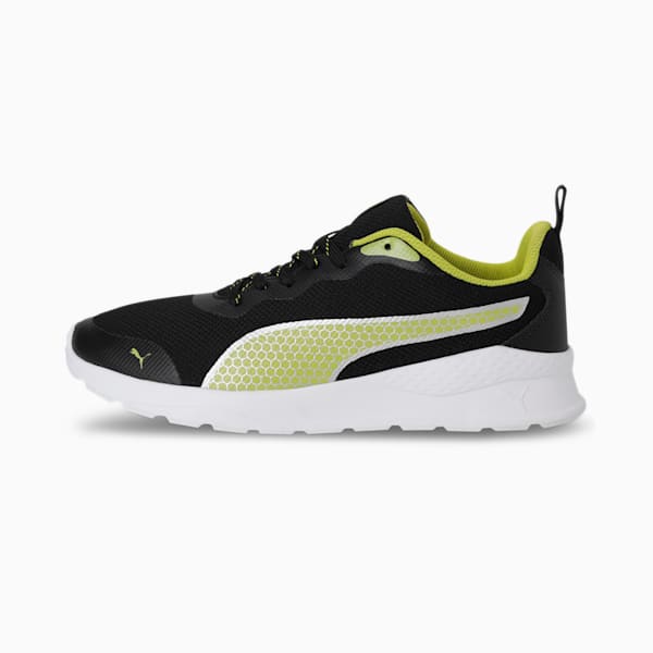 Lyon Men's Sneakers, Puma Black-Limepunch-Silver, extralarge-IND