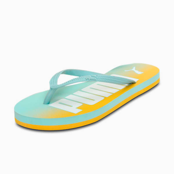 Amara Women's Flip Flop, Eggshell Blue-Spectra Yellow-Puma White, extralarge-IND