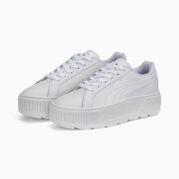 Karmen L Big Kids' Sneakers, Puma White-Puma White, extralarge