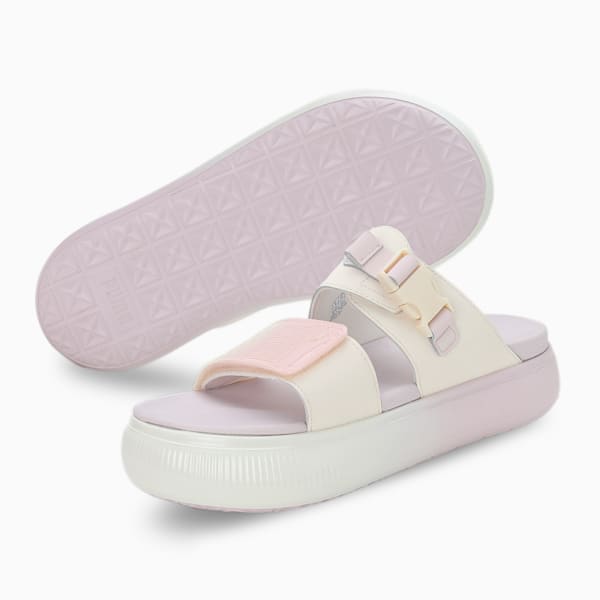 Suede Mayu SummerCamp WoMen's Sandal, Pristine-Lavender Fog, extralarge-IND