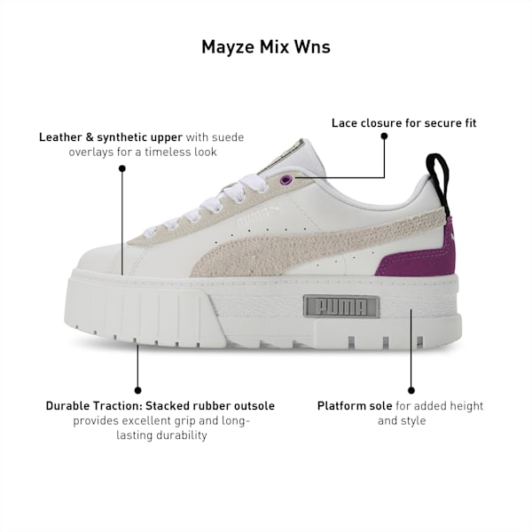 Mayze Mix Women's Sneakers, PUMA White-Ultraviolet, extralarge-IND