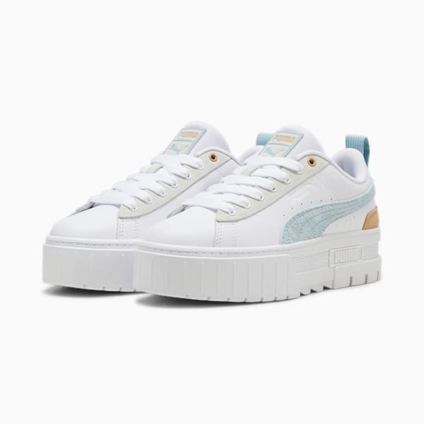 Mayze Mix Women's Sneakers, PUMA White-Turquoise Surf, extralarge