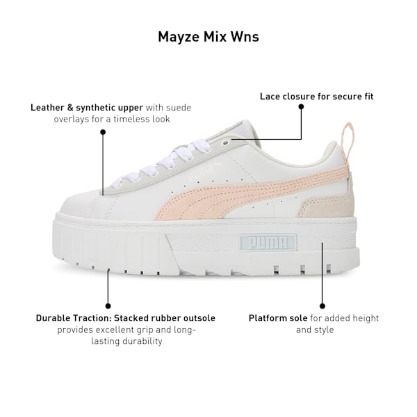 Mayze Mix Women's Sneakers, PUMA White-Rosebay, extralarge-IND