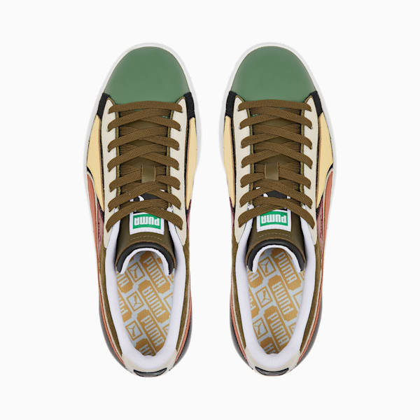 Tenis Suede Layers, Deep Forest-Warm Chestnut-Deep Olive, extralarge