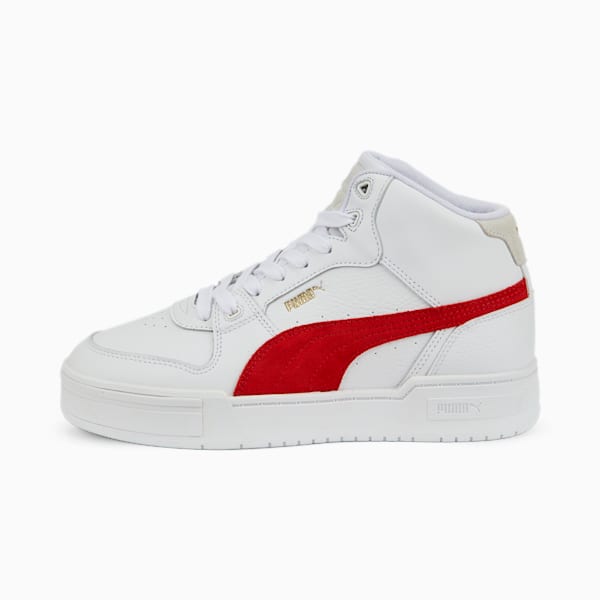 CA Pro Mid Heritage Sneakers, Puma White-Burnt Red