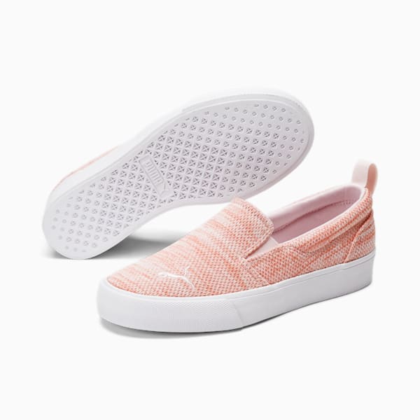 Bari Slip-On Comfort Knit Sneakers Big Kids, Rosette-Chalk Pink, extralarge