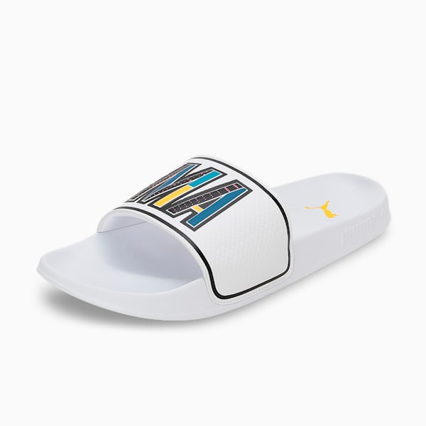 SWxP Leadcat 2.0 Unisex Slides, Puma White-Puma Black-Tangerine, extralarge-IND