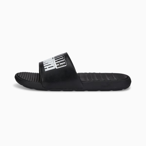 Cool Cat Power Slides, Steel Gray-Puma Black-Puma White, extralarge