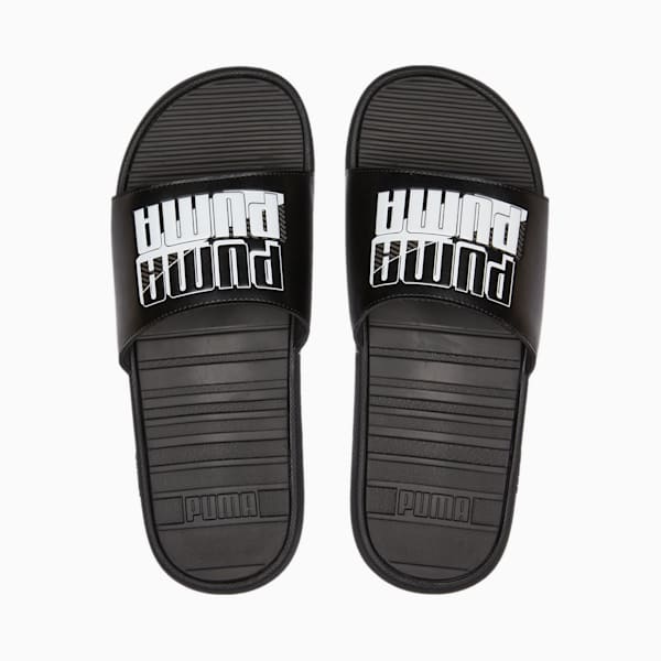 Cool Cat Power Slides, Steel Gray-Puma Black-Puma White, extralarge