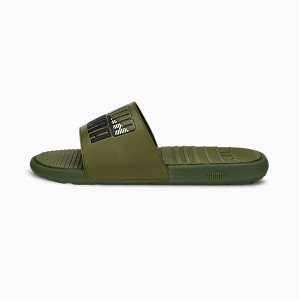 Cool Cat Power Slides, Burnt Olive-Puma Black, extralarge