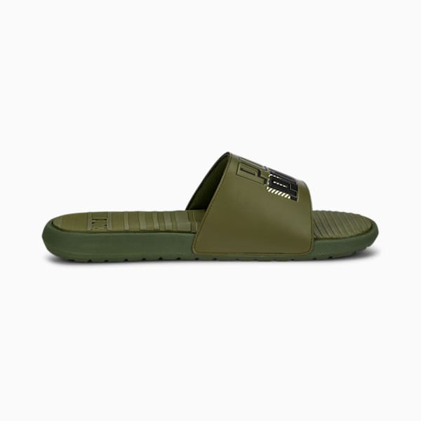 Cool Cat Power Slides, Burnt Olive-Puma Black, extralarge