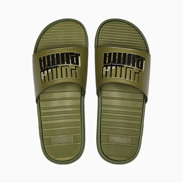 Cool Cat Power Slides, Burnt Olive-Puma Black, extralarge