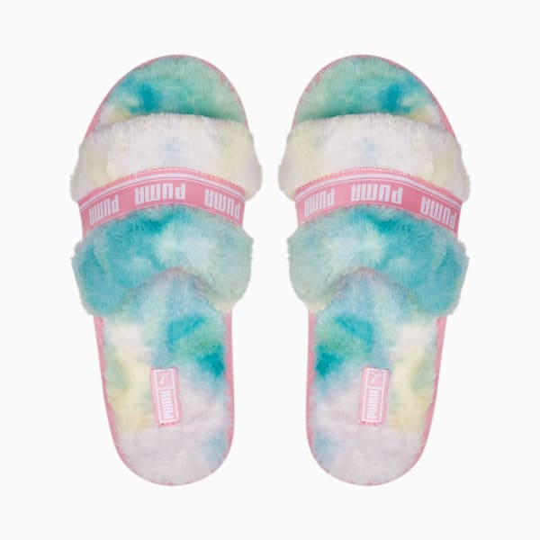 Fluff Tie Dye Slippers Women