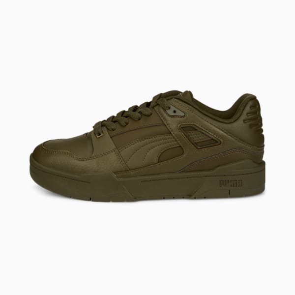 Slipstream Leather Sneakers, Deep Olive-Deep Olive, extralarge-IND