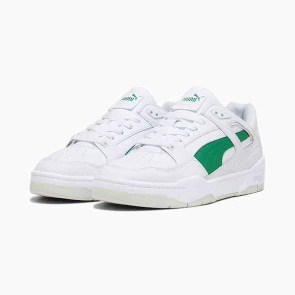 Slipstream Leather Sneakers, Puma White-Archive Green, extralarge-IND