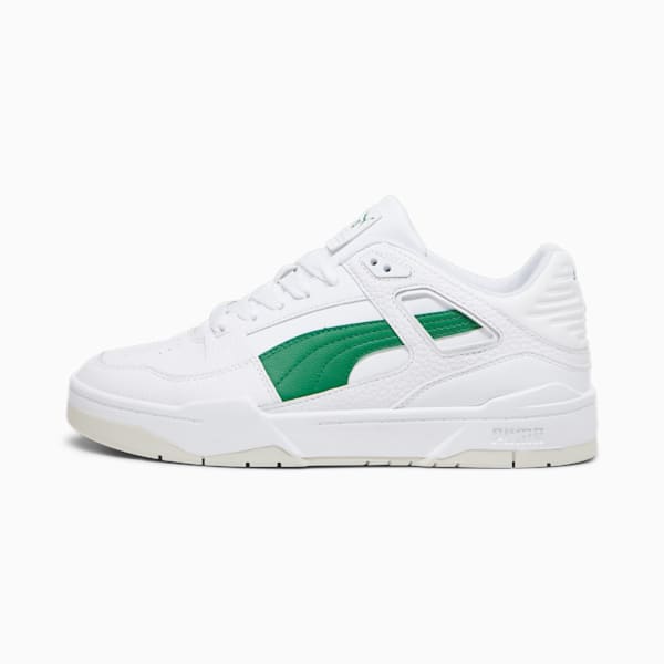 Slipstream Leather Sneakers, Puma White-Archive Green, extralarge-IND