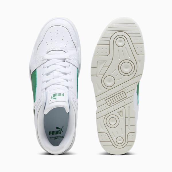 Slipstream Leather Sneakers, Puma White-Archive Green, extralarge-IND
