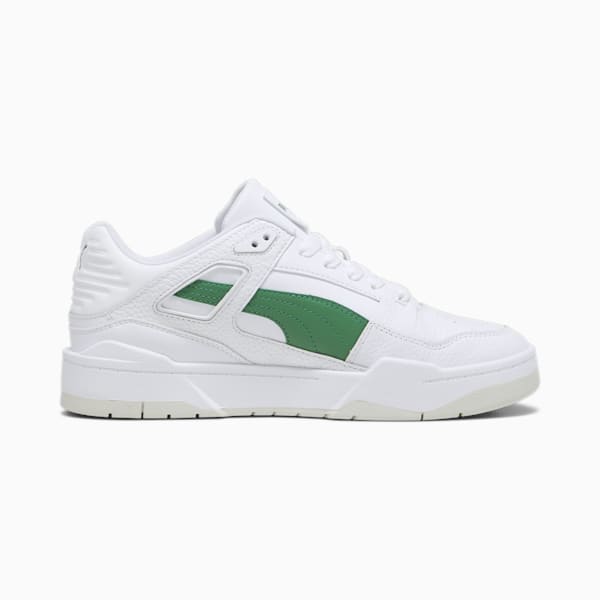 Slipstream Leather Unisex Sneakers, Puma White-Archive Green, extralarge-IND