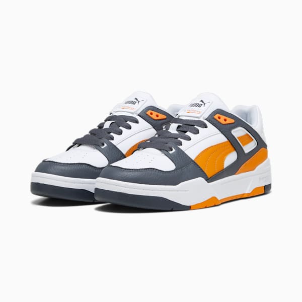 Slipstream Leather Sneakers, Puma White-Pumpkin Pie, extralarge-IND