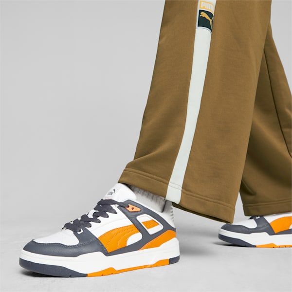 Slipstream Leather Sneakers, Puma White-Pumpkin Pie, extralarge-IND