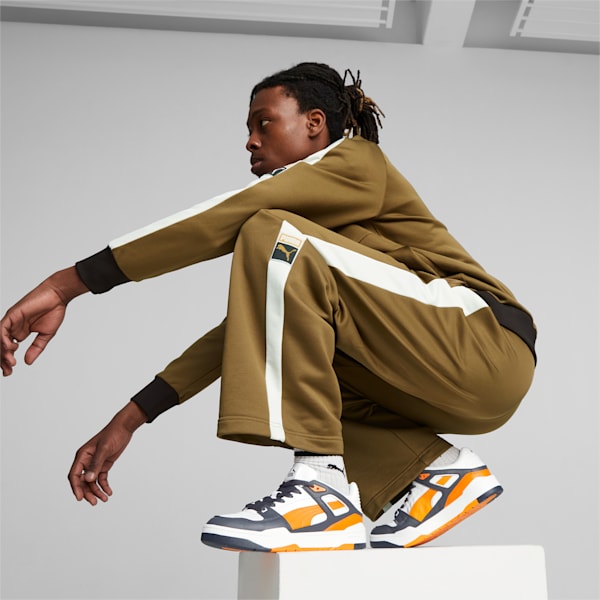 Slipstream Leather Sneakers, Puma White-Pumpkin Pie, extralarge-IND