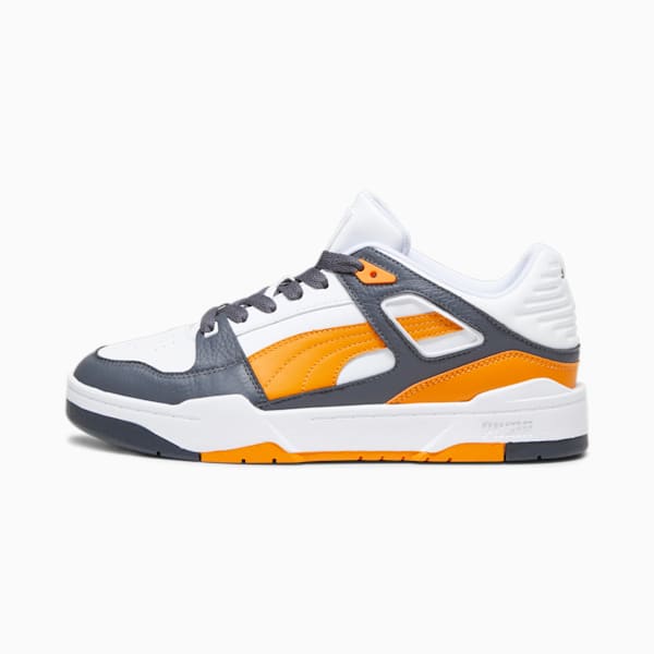 Slipstream Leather Sneakers, Puma White-Pumpkin Pie, extralarge-IND