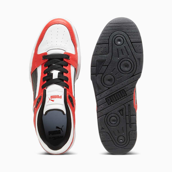 Slipstream Leather Unisex Sneakers, PUMA White-PUMA Black-PUMA Red, extralarge-IND
