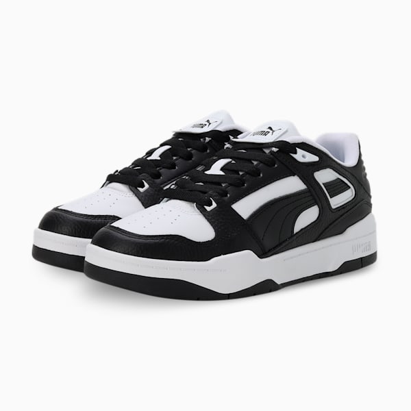 Slipstream Leather Unisex Sneakers, PUMA White-PUMA Black-PUMA Black, extralarge-IND