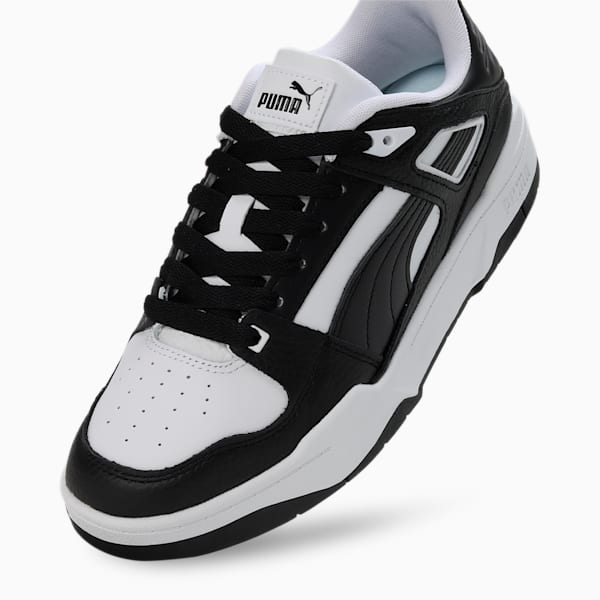 Slipstream Leather Unisex Sneakers, PUMA White-PUMA Black-PUMA Black, extralarge-IND