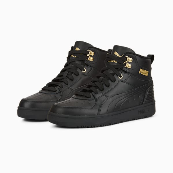 Rebound Rugged Unisex Sneakers, Puma Black-Puma Black-Puma Team Gold, extralarge-IND