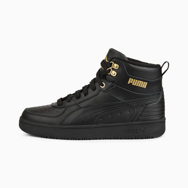 Rebound Rugged Unisex Sneakers, Puma Black-Puma Black-Puma Team Gold, extralarge-IND